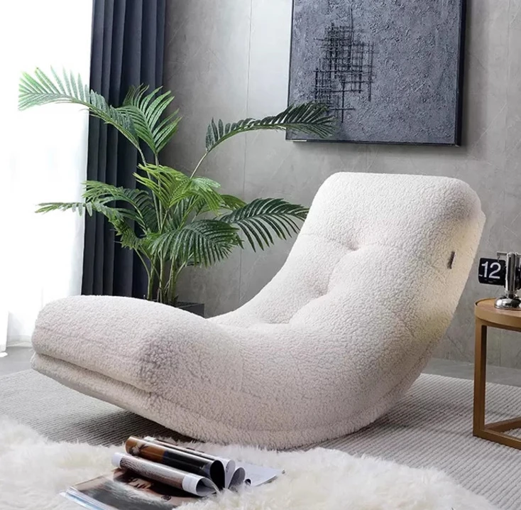 Cream wind caterpillar lazy rocking chair master bedroom recliner sofa adult living room casual comfortable single chair