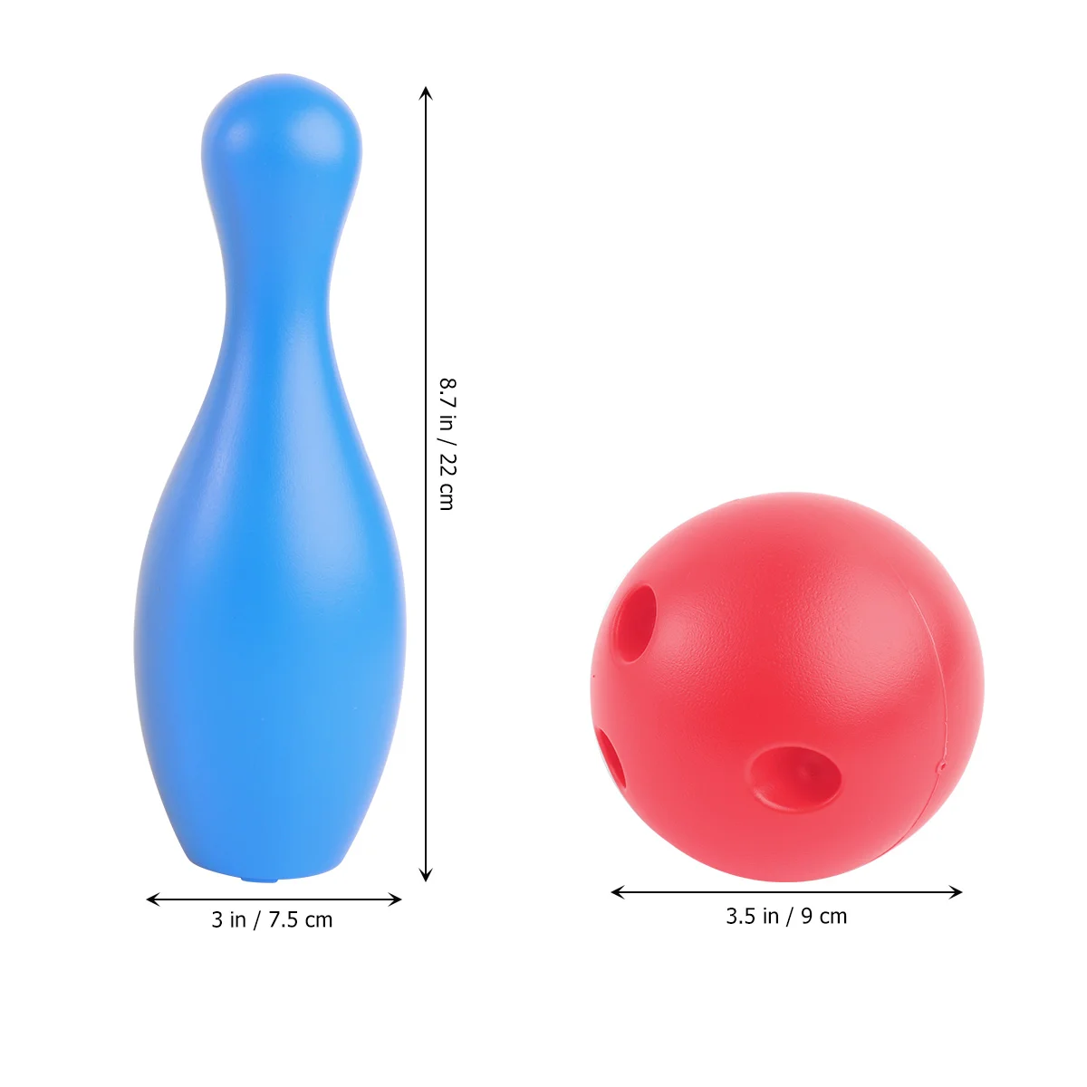 Children Plastic Bowling Toy Entertainment Bowling Funny Bowling Toy Set (Height 19cm, 1pcs Ball, 6pcs Bottles, 2