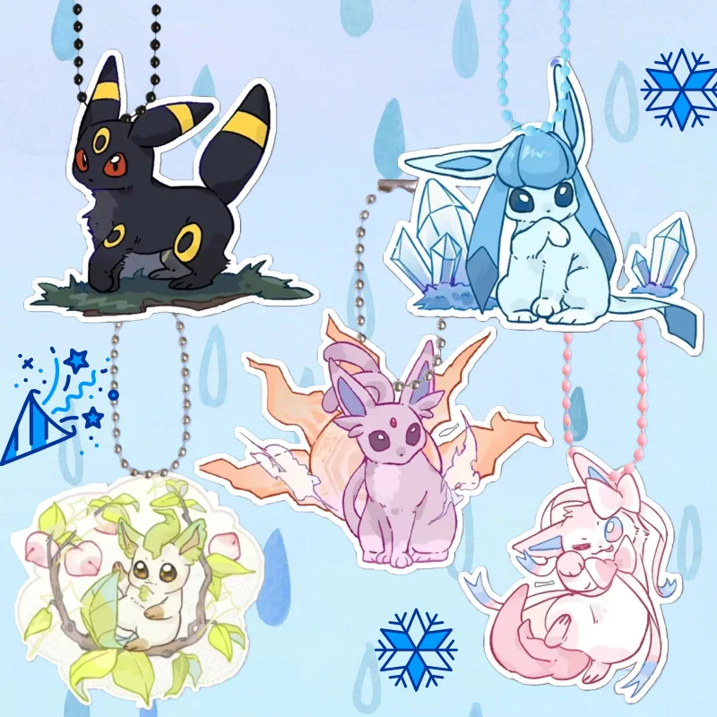 

Акриловый брелок-подвеска для ключей с персонажами аниме: Лифеон, Глассион, Силвейон. Подарок.