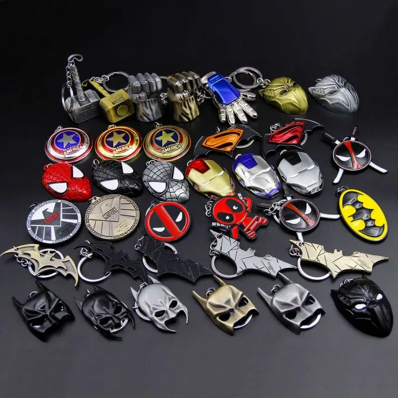 

Surrounding Toys Marvel Avengers Keychain Iron Man Creative Car Key Male Thor Captain America Personalized Pendant Gifts