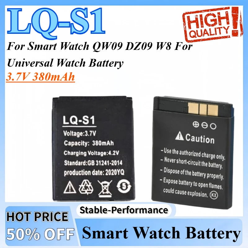 

3.7V 380mAh Smart Watch Battery LQ-S1 Lithium Rechargeable Battery For Smart Watch QW09 DZ09 W8 For Universal Watch Battery