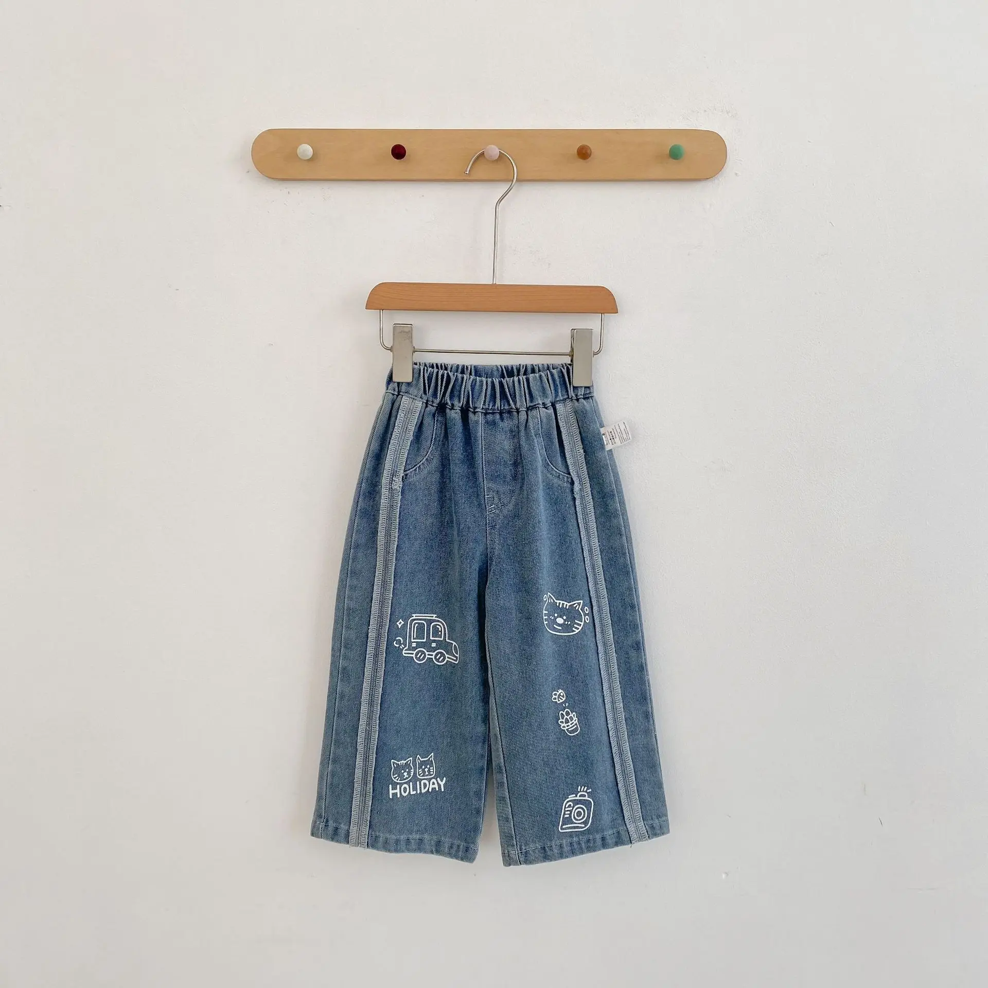 

Spring and Autumn new baby clothing for 0-3 years old, cartoon printed straight leg pants and wide leg pants for babies and girl