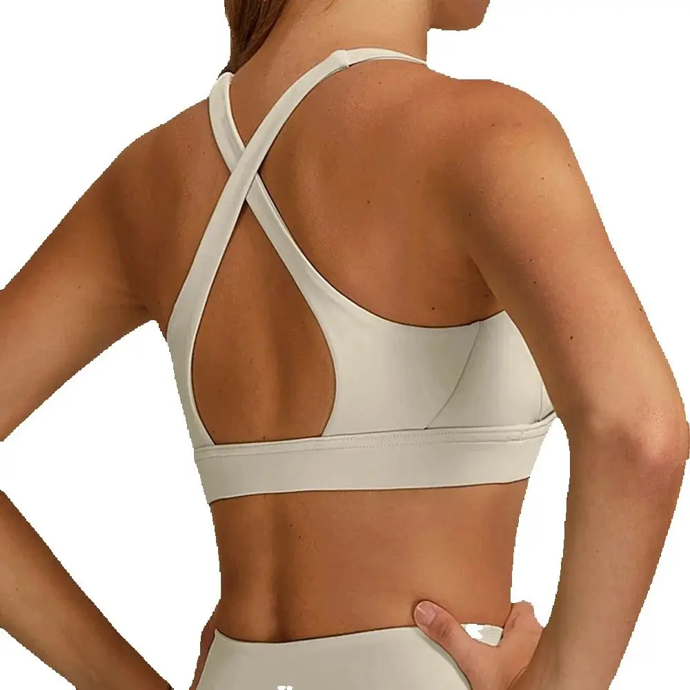 

Women's Sports Bra Shockproof Push Up Gym Top Women Quick-Dry Yoga Clothes Pleated Design Brassiere Workout Crop Top Female