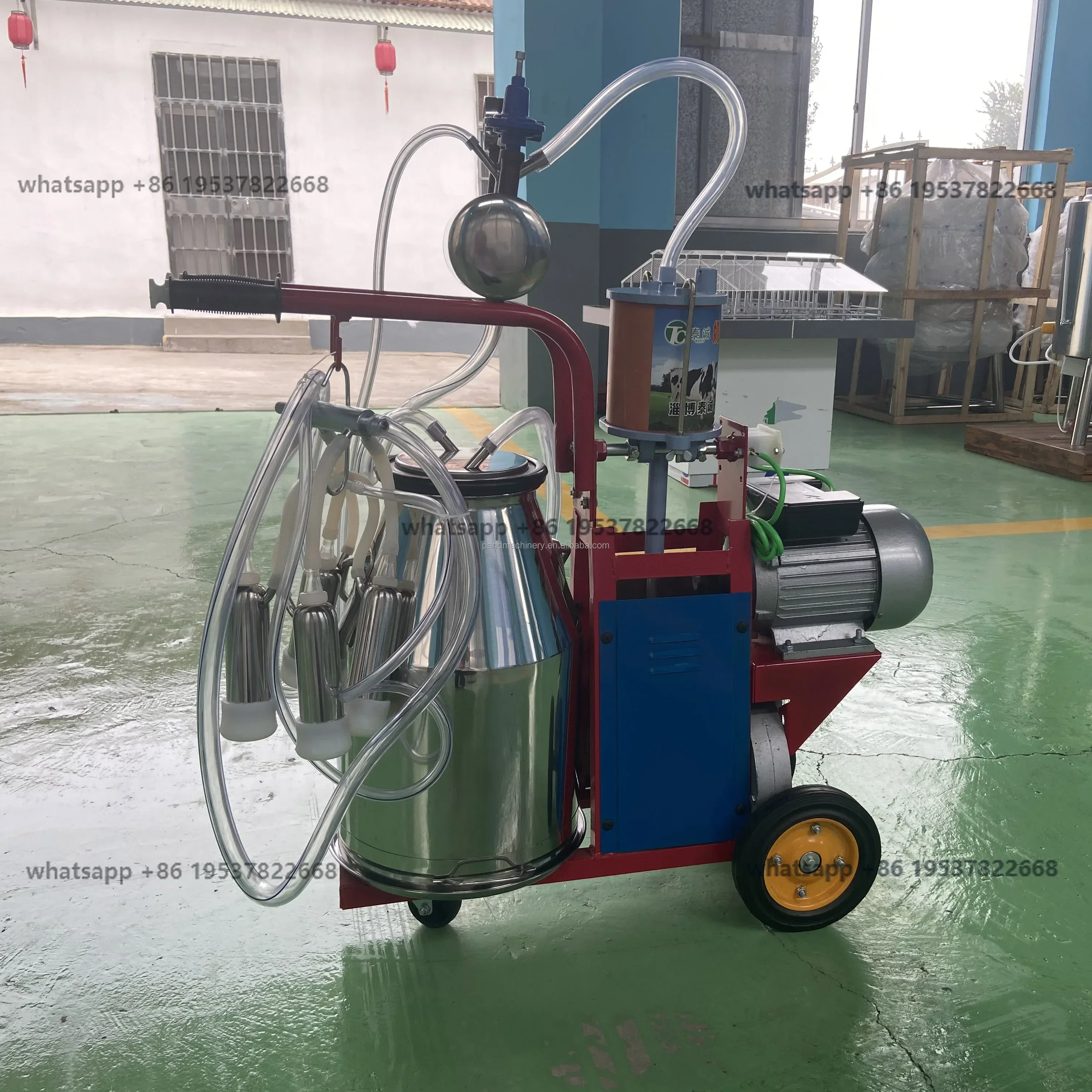 Full Automatic Stainless Steel Piston Milking Machine for Sheep and Cow 4-Headed Food Grade