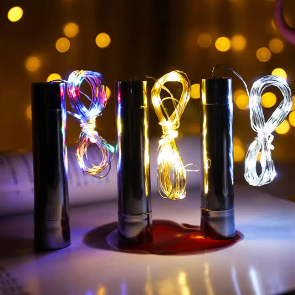 

LED String Lights LED Wine Bottle Lights AAA Battery Powered Cork Shape Glass Bottle Stopper Lamp Christmas Garlands Bar Decor