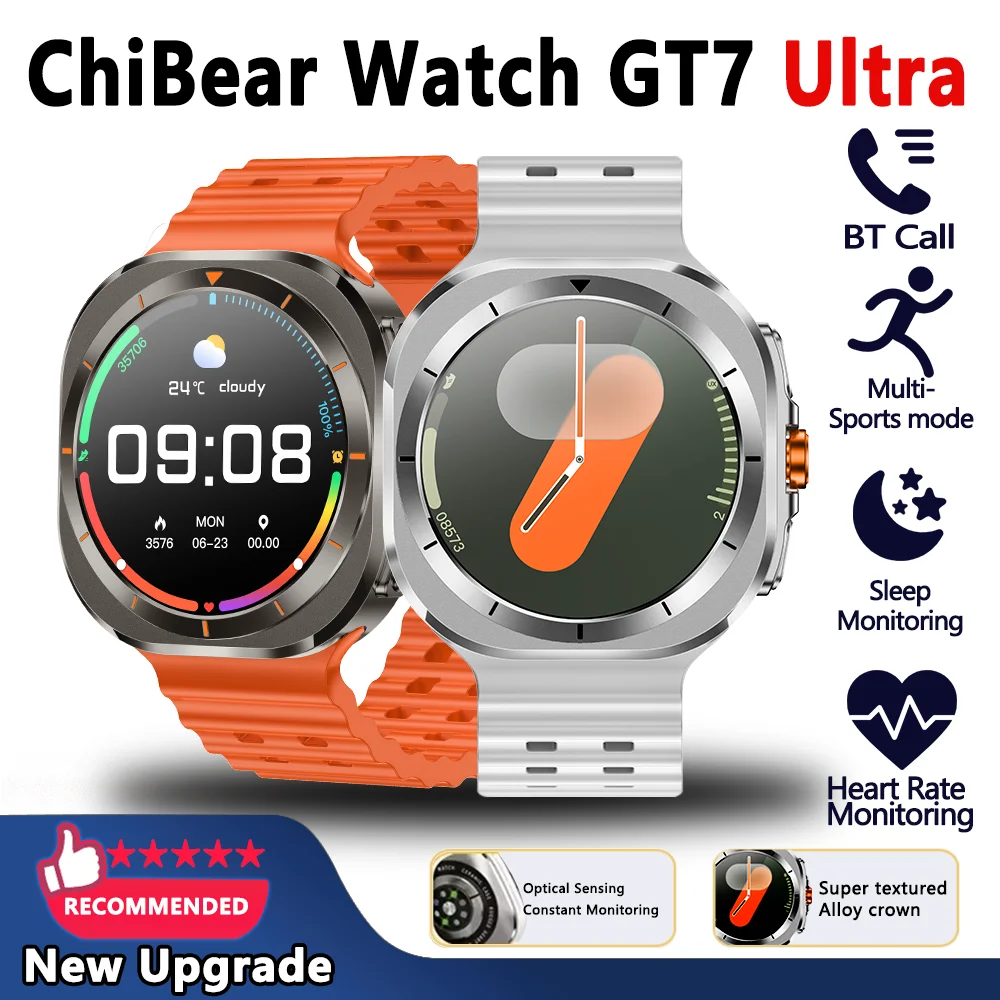 

Часы ChiBear GT7 Ultra 2025 НОВЫЕ умные часы 1,46-дюймовый HD-экран Мультиспортивный режим Bluetooth-вызов для мужчин и женщин Смарт-часы