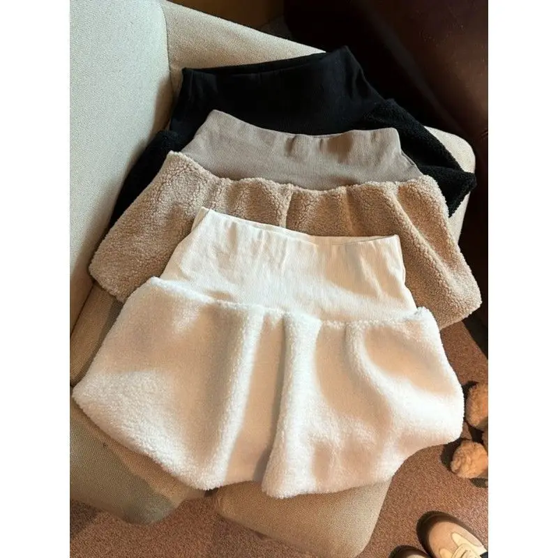 Skirt Women's Autumn and Winter Thickened French Sweet High Waist A-Word Skirt