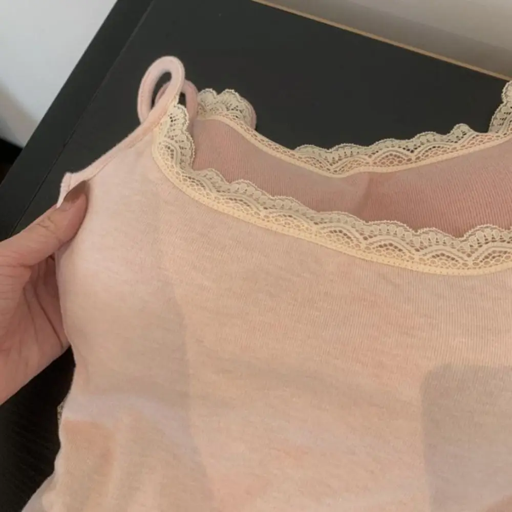 Camiseta sin mangas sexy con almohadillas para el pecho, top integrado, chaleco versátil ajustado, camiseta interior elástica y cálida para mujer