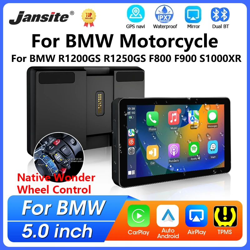 CarPlay inalámbrico de 5 pulgadas para motocicleta BMW, navegación GPS para BMW R1200GS R1250GS F800 F900 S1000XR para Wonder Wheel