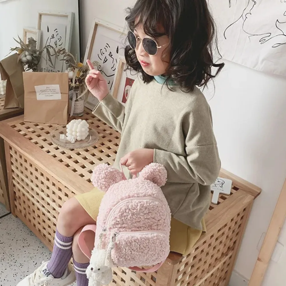 Rabbit Little Woolen Eared Rabbit Bag Bear Mini Lamb Rabbit Plush Backpack Plush Cute Kids Bear Plush Backpack