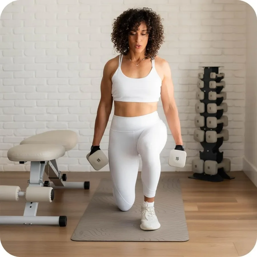 دمبل WeGym SafeGrip مضاد للانزلاق ومقابض سميكة وأوزان مجانية ودمبل مربعة للتدريبات الآمنة في رفع الأثقال في المنزل