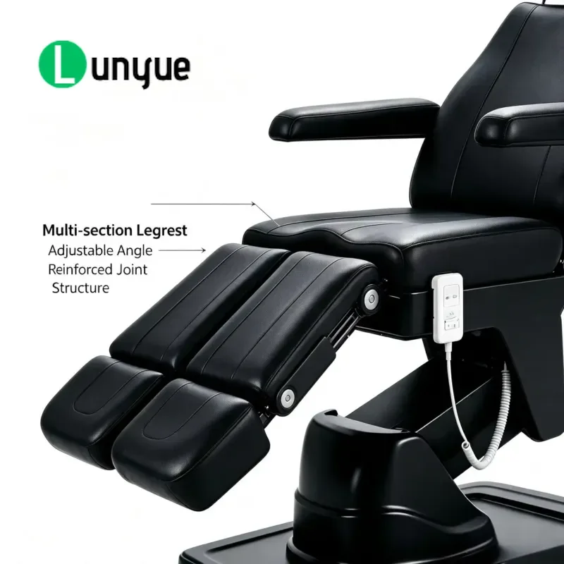 Modern Luxury Electric PU Beauty Chair Split Leg Bracket Mobile Silent Wheels Headrest for Tattoo Treatment Furniture
