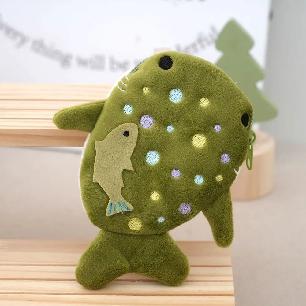 Monedero de peluche de tiburón ballena de dibujos animados, colgante para bolso, cartera de peluche de tiburón, monedero de peluche portátil de moda, bolsa para auriculares