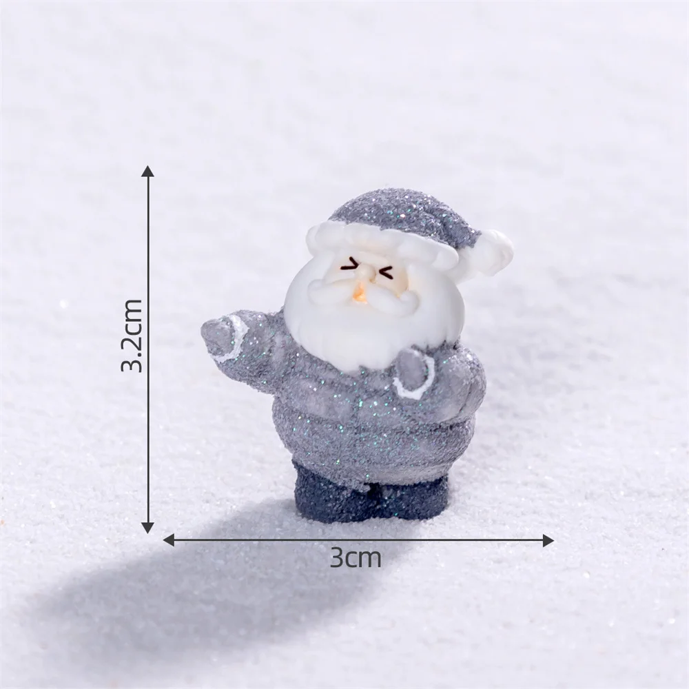 Cartoon Figurine Miniature Christmas Miniature Micro Landscape Resin Santa Claus Ornament For Diy Decor Tabletop Decoration