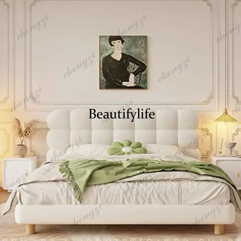 Wood Luxury Headboard Double Bed Adult Platform Full Size Bedroom Queen Bed Headboards Storage Lit 2 Personnes