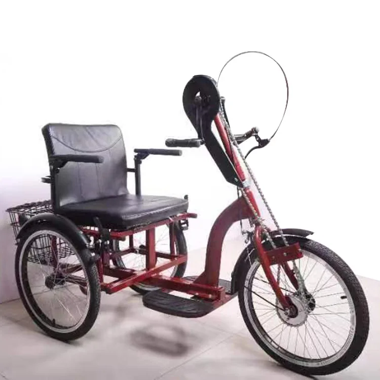 

Hand-cranked tricycle, health care training tricycle for the elderly, black hand-cranked style