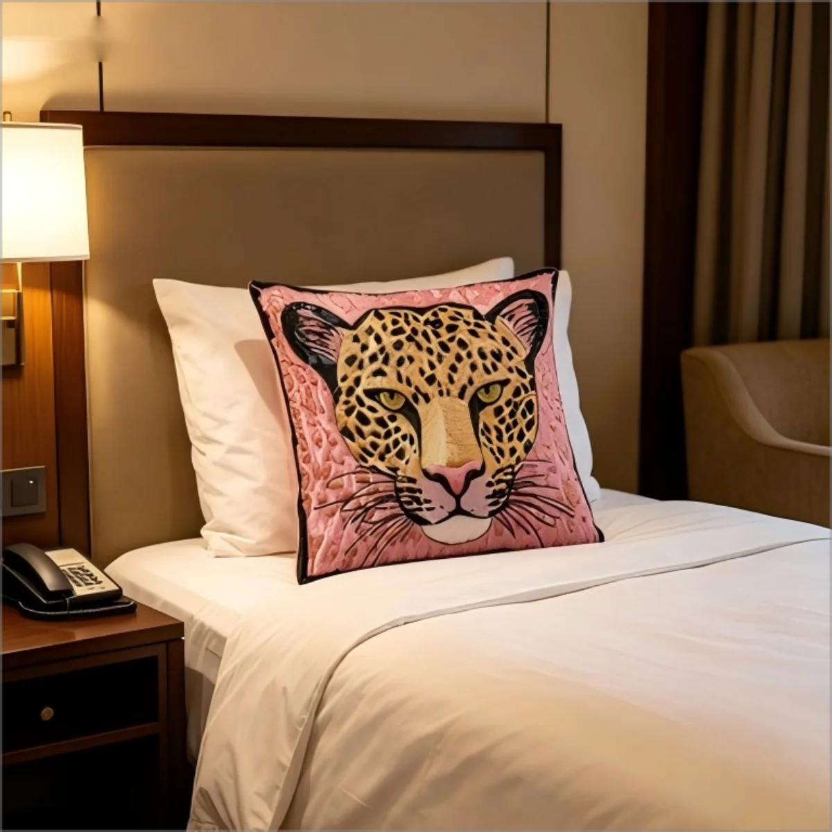 Pink Leopard Pillow Cover 2D Print Wild Animal Cheetah Cushion Case for Sofa Bed Couch Boho Jungle Home Decor Gifts