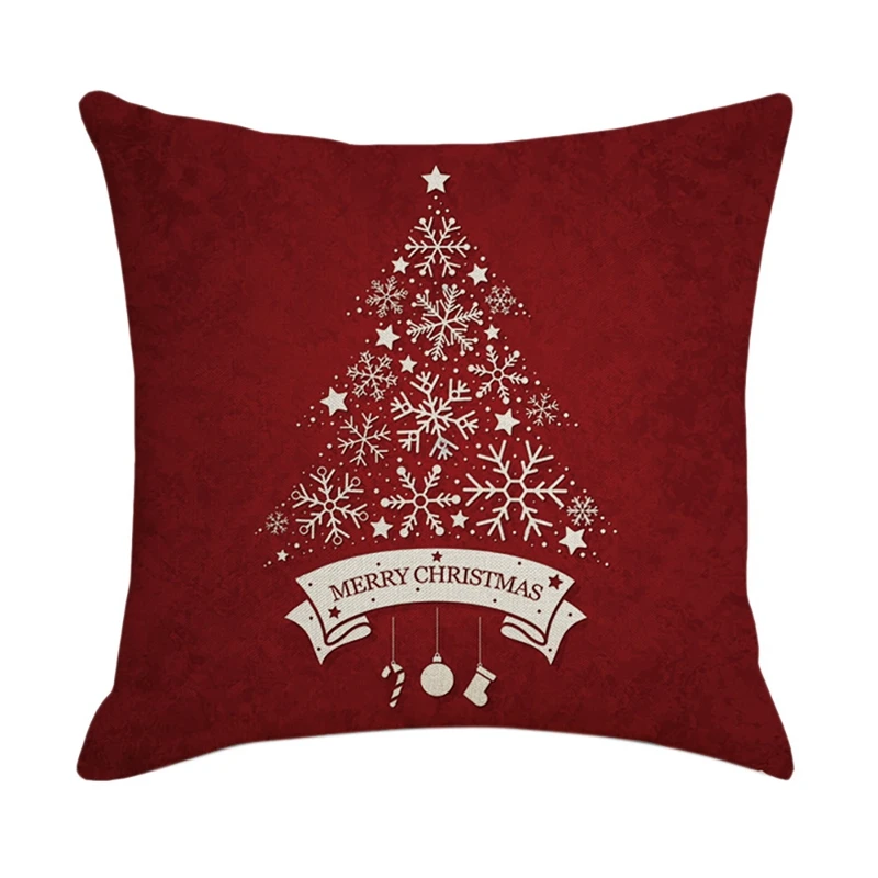 

Christmas Pillowcase Brand-New Santa Square Home Decor Linen Pillow Cases Cushion Covers For Sofa Car Gift 45X45cm