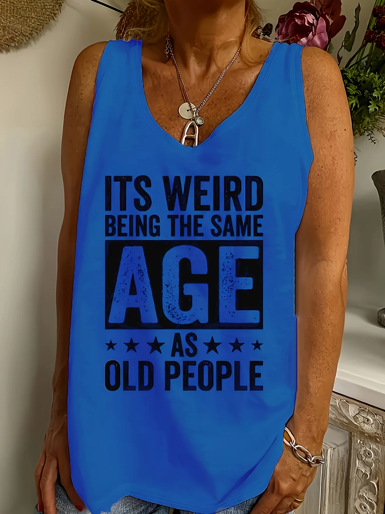 Colete feminino oversized tecido cor sólida verão carta impressa