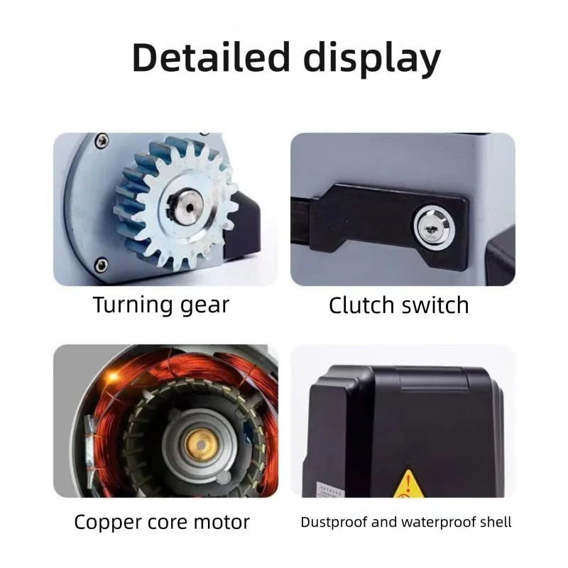 Operador elétrico de porta deslizante, abridor automático de porta deslizante, controle remoto duplo elétrico, abridor de porta de garagem compacto