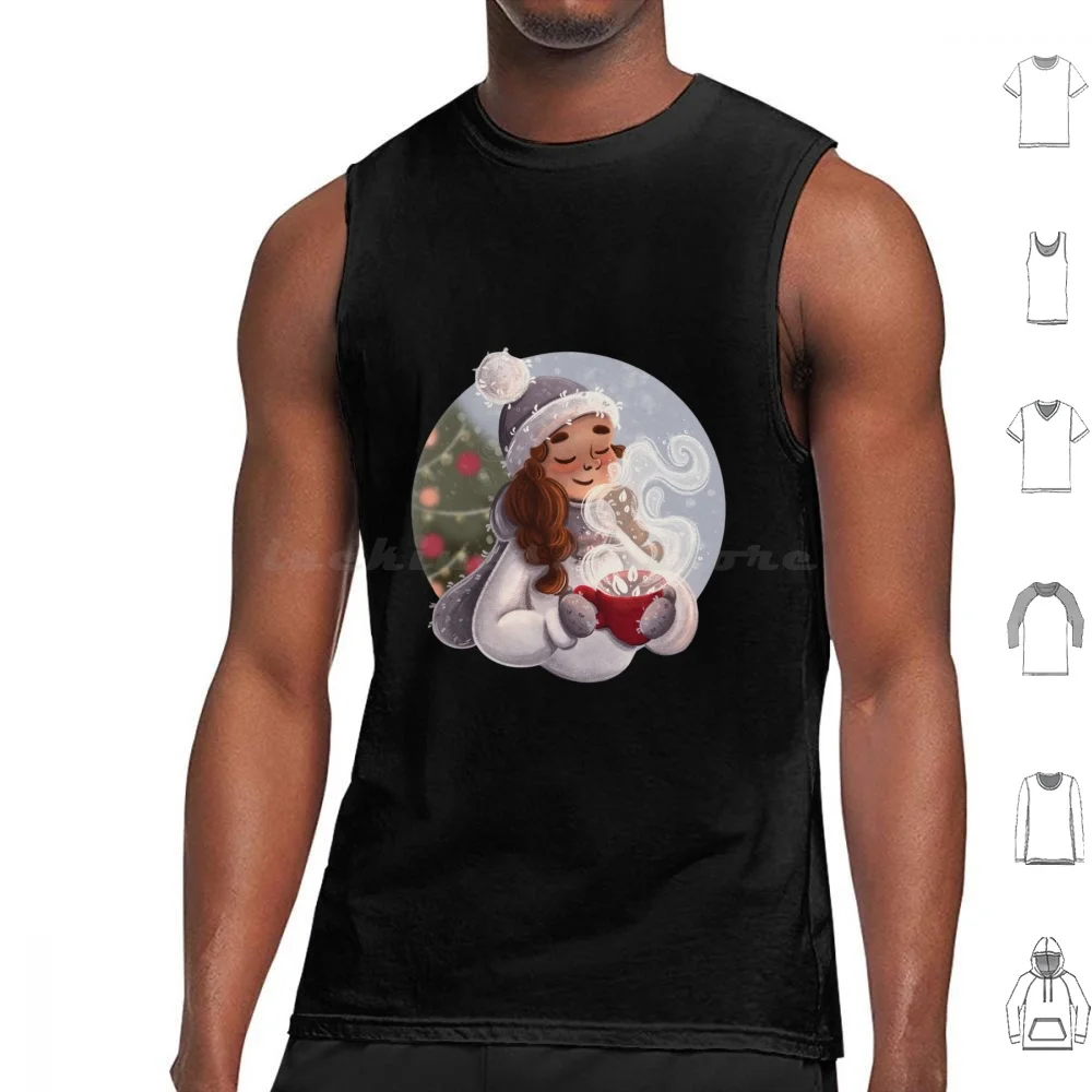 Cozy December Tank Tops Vest Sleeveless Winter Cozy December Girl Christmas Chocolate