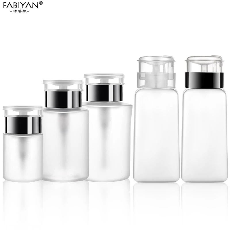 Refillable Empty Press Pump Bottles Push-type Bottling Push Down Empty Pump Dispenser Bottle for Nail Polish Liquid Storage Tool