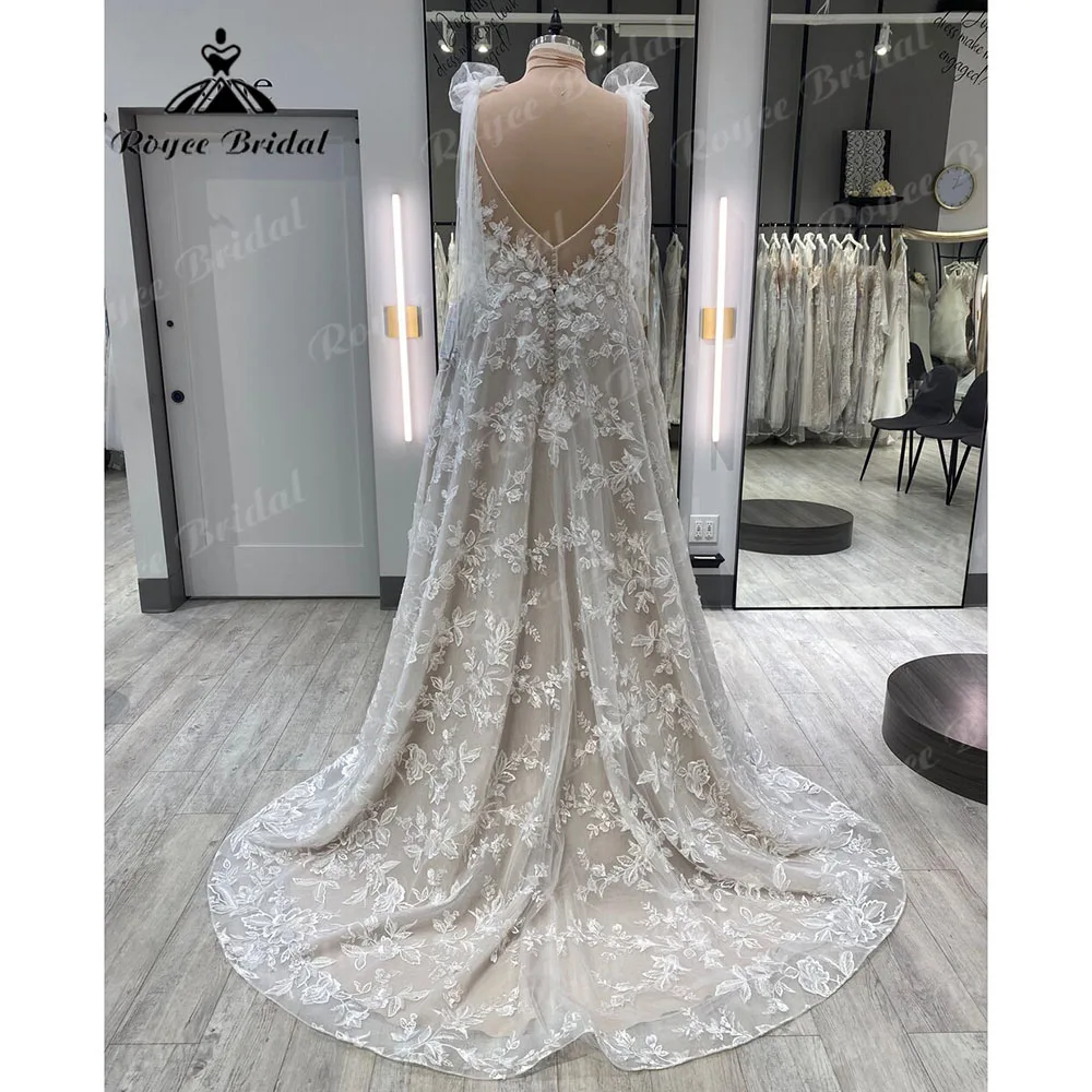 Plus Size Full Lace Floral Plus Size Wedding Dress for Women 2024 Backless bridal robes wedding Gown Custom Made abiti sposa