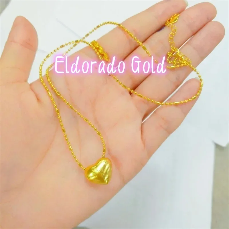

Eldorado Gold Eldorado 2025 2025High Quality Gold Neck Jewelry AU999 Real Gold 24K Heart Necklace Pendant For Women's Collarbon