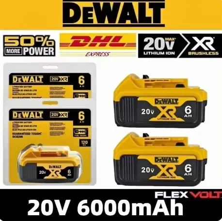 100% Original DEWALT 20V 6000mAh Battery for DCB606 DCB609 DCB182 DCB205 DCB206 DCB209 Power Tool Battery Air Transport