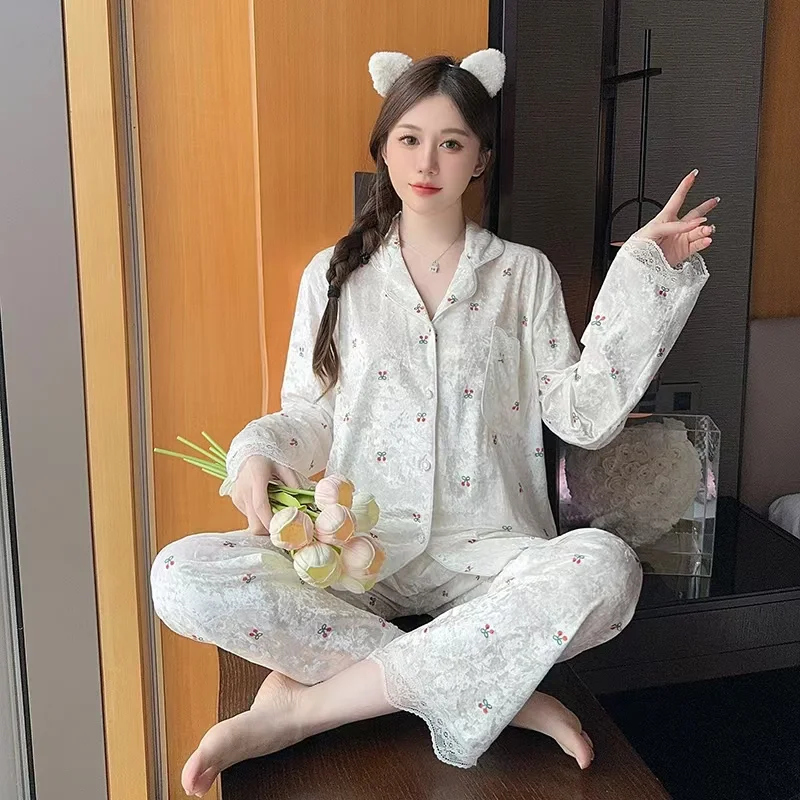 

Pajama Sets Winter Women Tropical Buttoned Elegant Soft Yellow Terry Fancy Bronze Geometric Deluxe Homeclothes Lovely Woven 2026