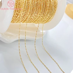 (4233)1Meter Width 1MM 18K Gold Color Brass Beads Chains for Necklace BraceletHigh Quality Diy Jewelry Findings Accessories