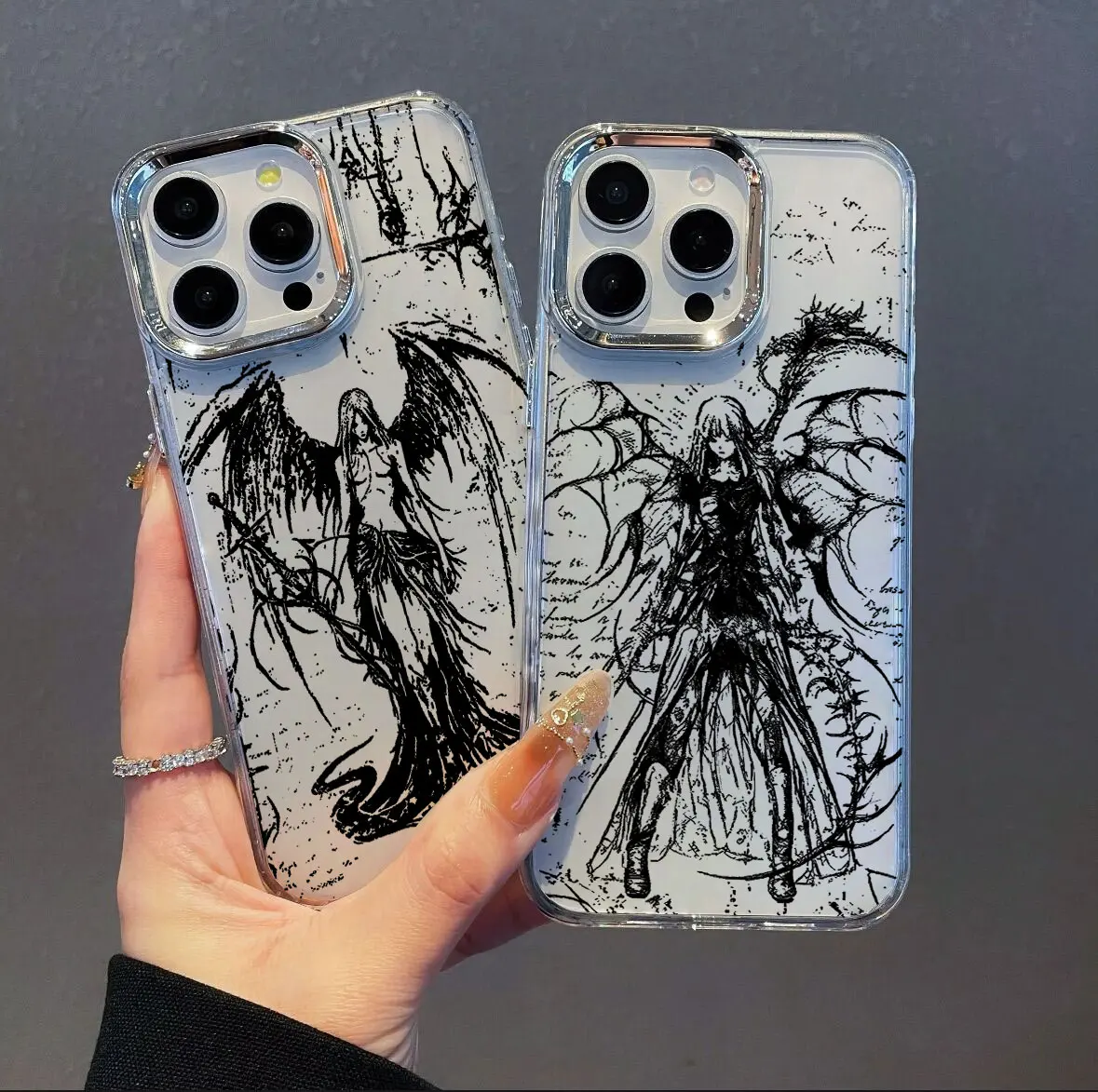 Luksusowe etui na telefon w stylu europejskich czarnych aniołów dla Xiaomi Mi 15 14T 12T 11T Lite Poco X7 X6 F5 F6 X5 X4 X3 GT Pro 4G 5G