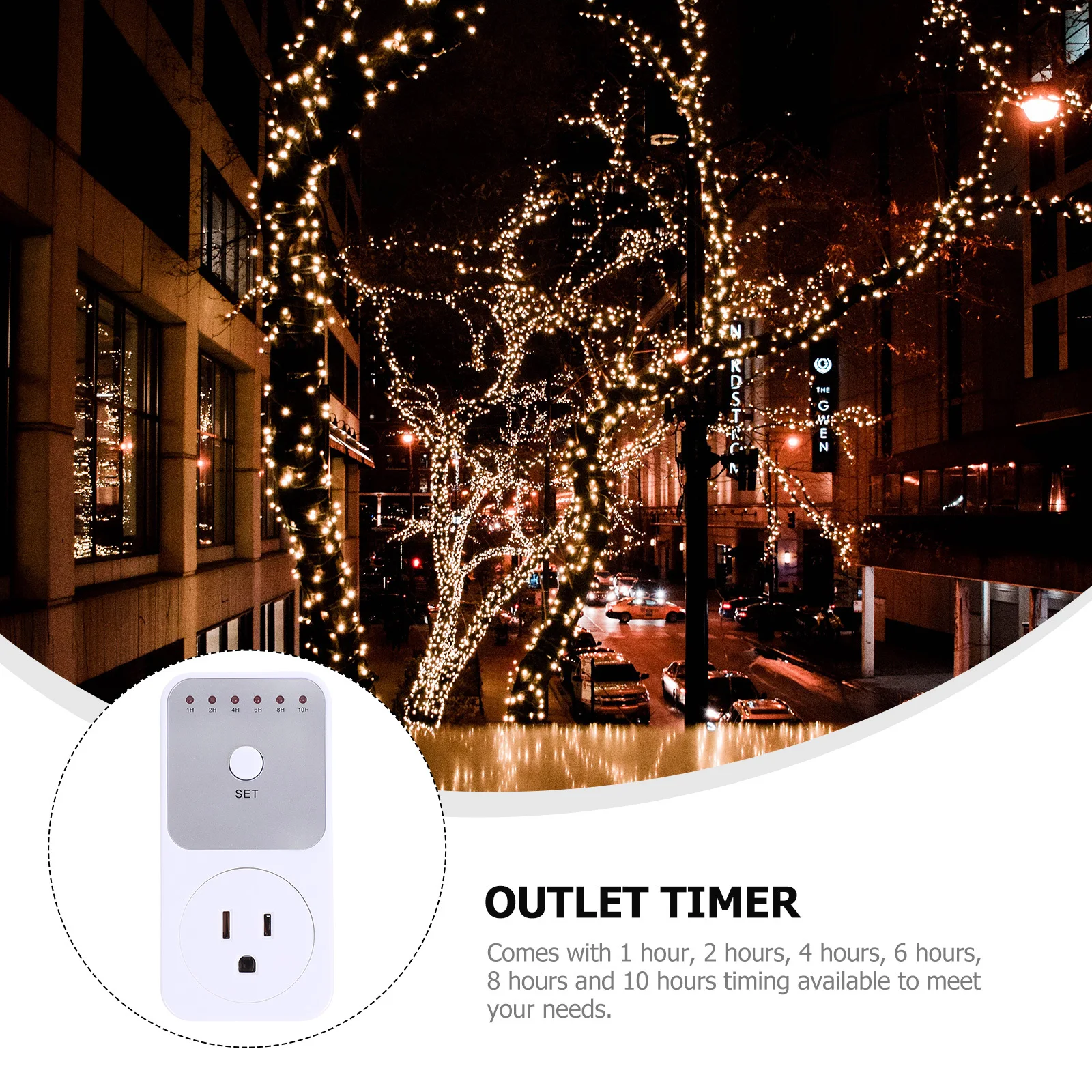 

Adjustable Outlet Electric Plug-In 3-Prong Us Plug 1 2 4 6 8 10 Hours Indoor Light For Electrical Outlets Lamp Appliance Timer