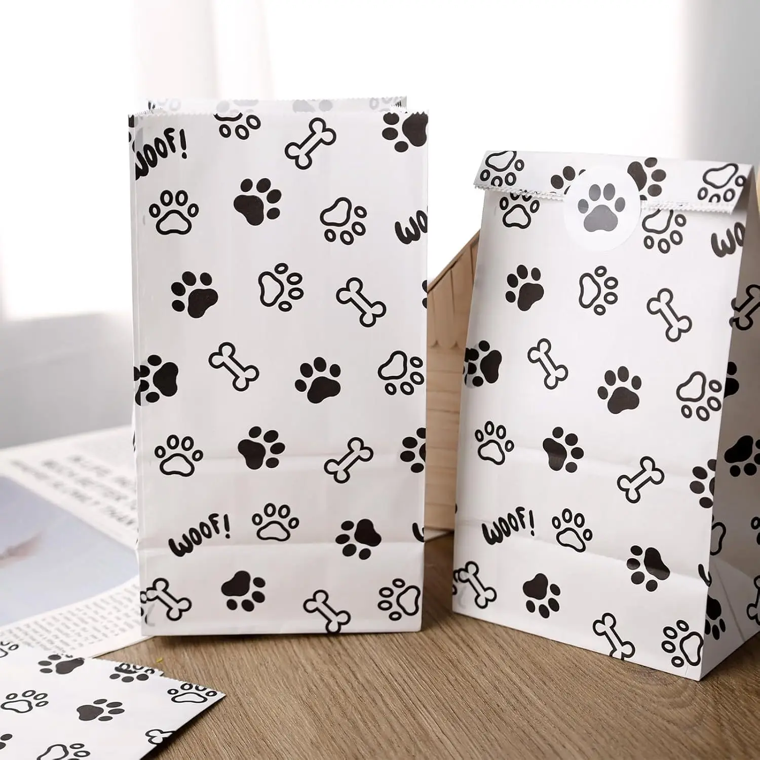 Puppy Paw Print Bags Cat Footprint Candy Bag For Pet Theme Party Supplies Kids Birthday Party Decorations Dog Cat Gift Bag