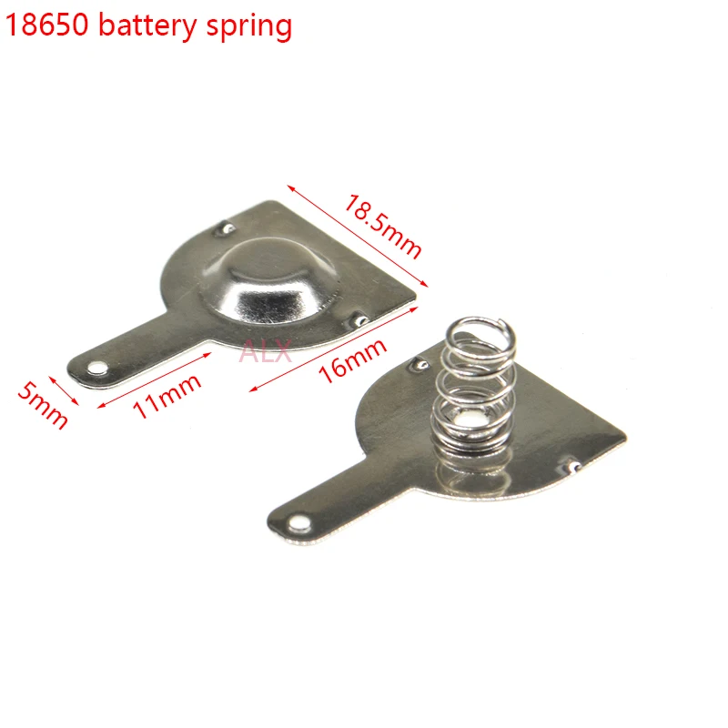 20Pcs (10Pair) 18650 Battery Spring Contact Plate Single Pole Positive Negative Battery Box Terminal 16x18.5mm