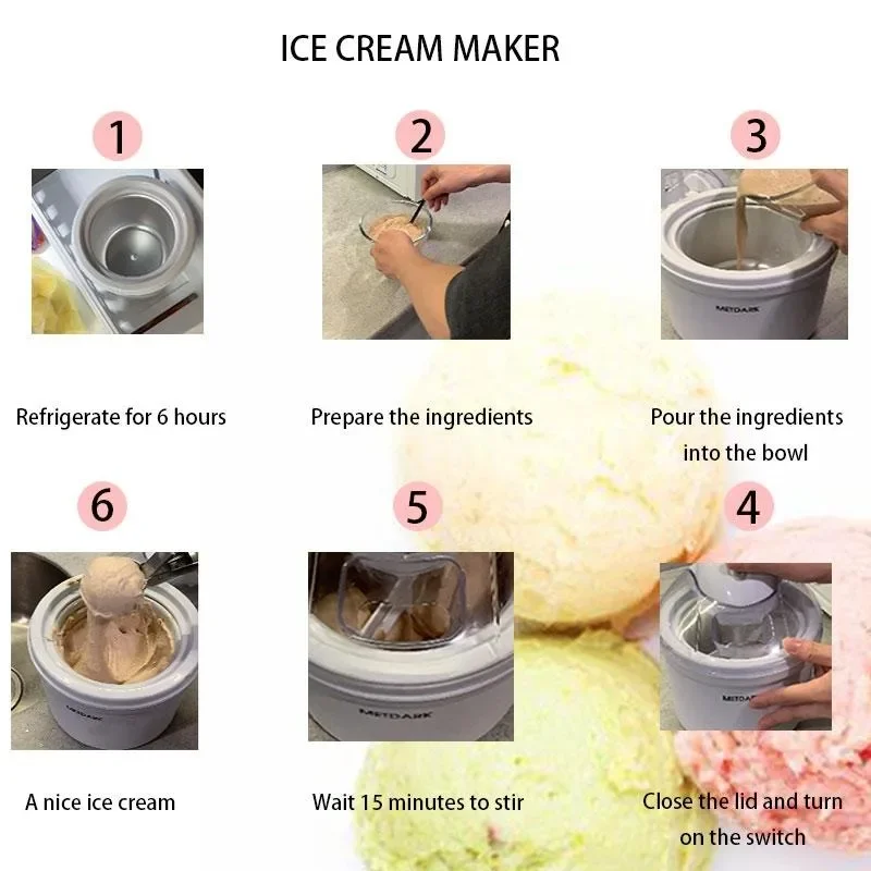 BL-1200 1.5 Qt Automatic Ice Cream Maker | Easy DIY Homemade One-Touch Start No Salt Needed Ingredient Chute