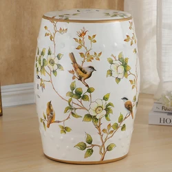 Ceramic Shoe Stool Creative Euro Small Shoe Stools For Hallway Living Room Flower Bird Drum Dressup Stool Home Furniture