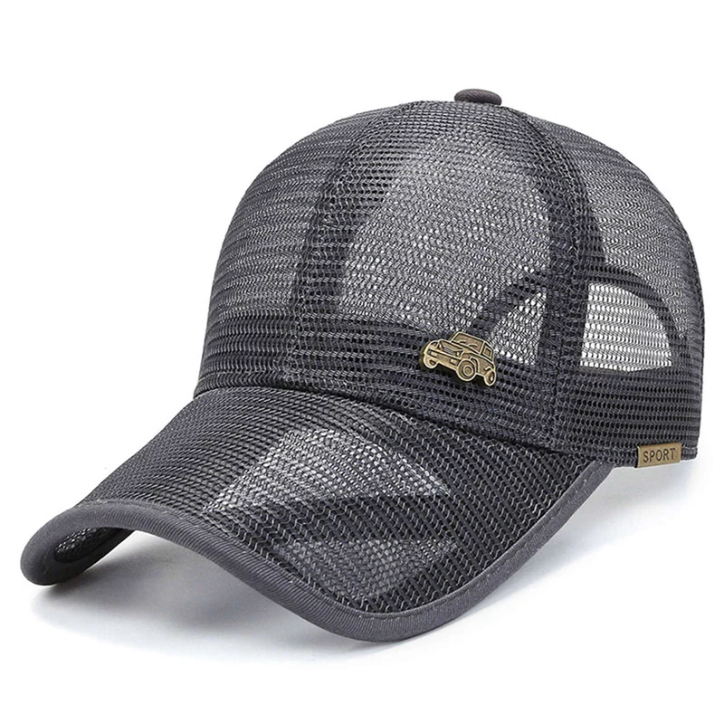 Männer Frauen Full Mesh Baseball Kappe Schnell Trocken Kühlung Sonnenschutz Wandern Golf Laufen Verstellbare Retro Auto Labe Snapback Hut