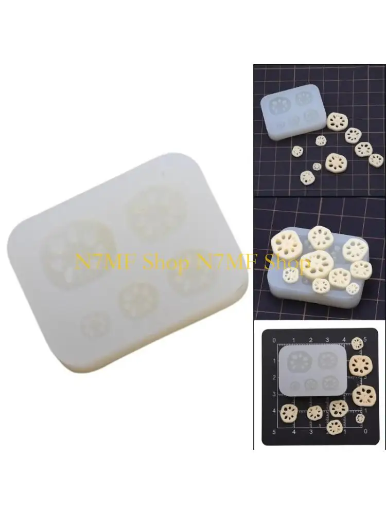 N7MF Easy To Use Silicone Mold for Lotuses Slices Craft Epoxy Resin Miniature Mold Jewelry Tool for Crafting Lover