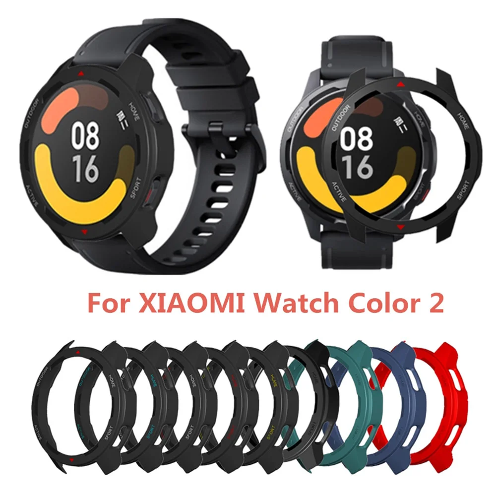 For Xiaomi Watch S1 Active Watch Case Hollow PC Protective Shell For Xiaomi Watch Color 2 Protection Cover Double Colors