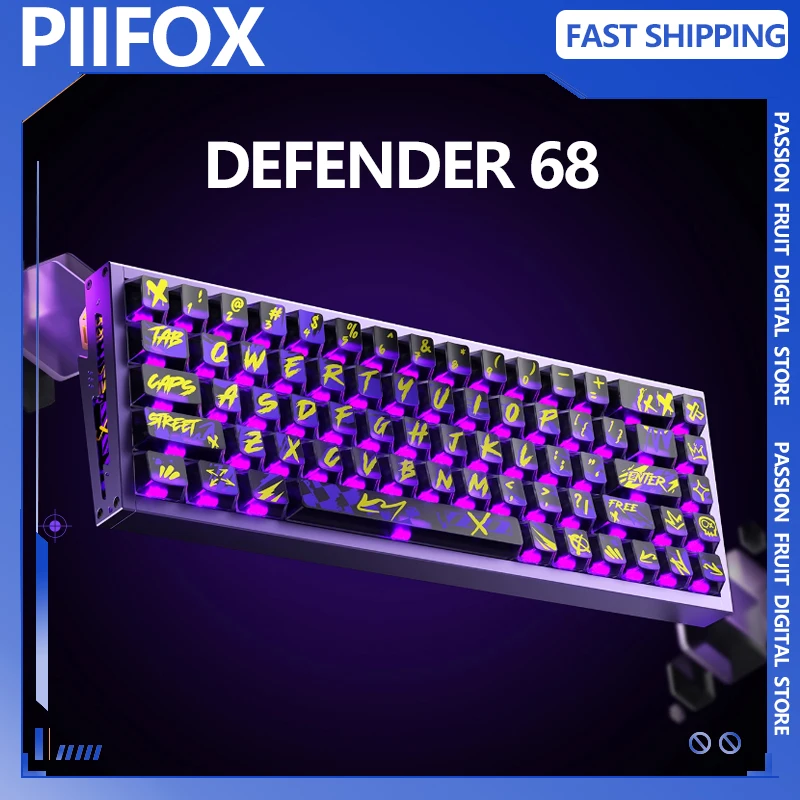 

PIIFOX DEFENDER 68 Wireless Magnetic Switch Mechanical Keyboard Aluminum Alloy RT0.001 Carbon Fiber PCB Custome Gaming Keyboard