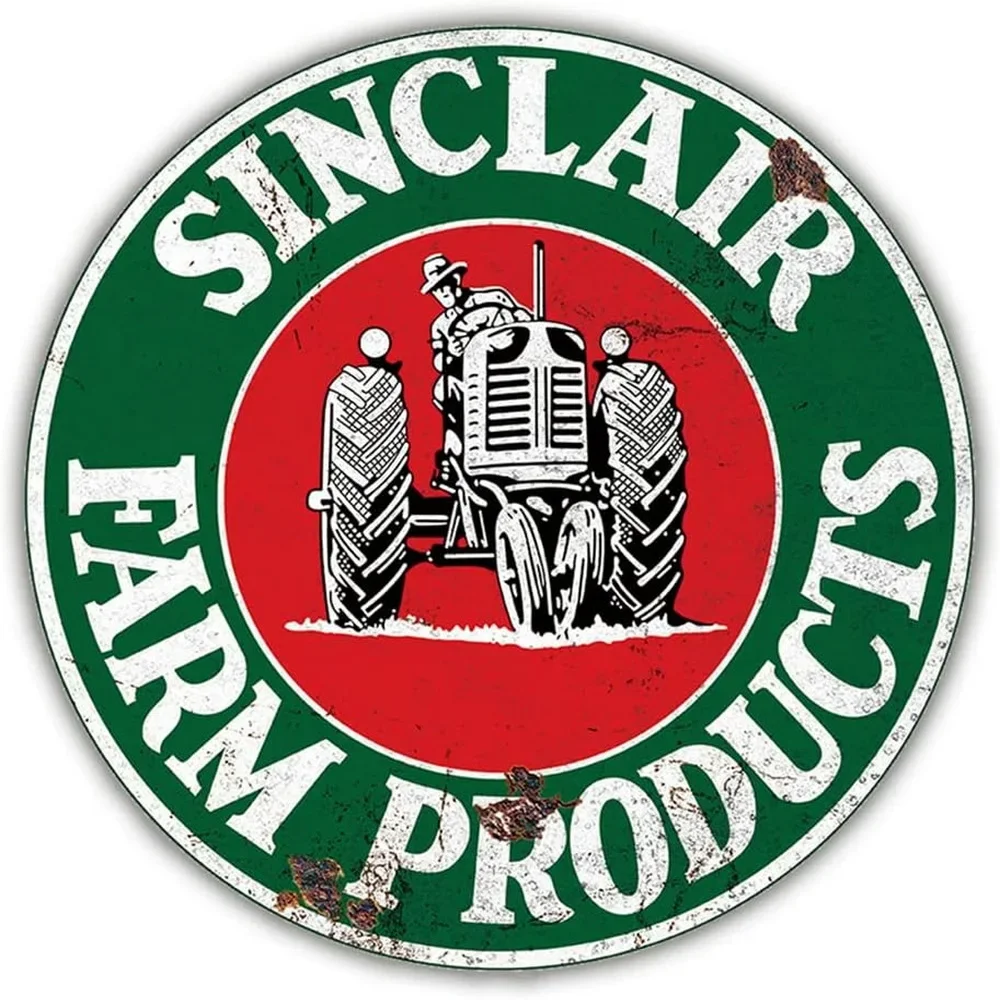 سنكلير دينو فيليبس تكساكو رويال 66 زيت المحرك الصناعي Gasonline علامات القصدير المعدنية المستديرة محطة زيت الغاز ديكور جدران عتيق #6