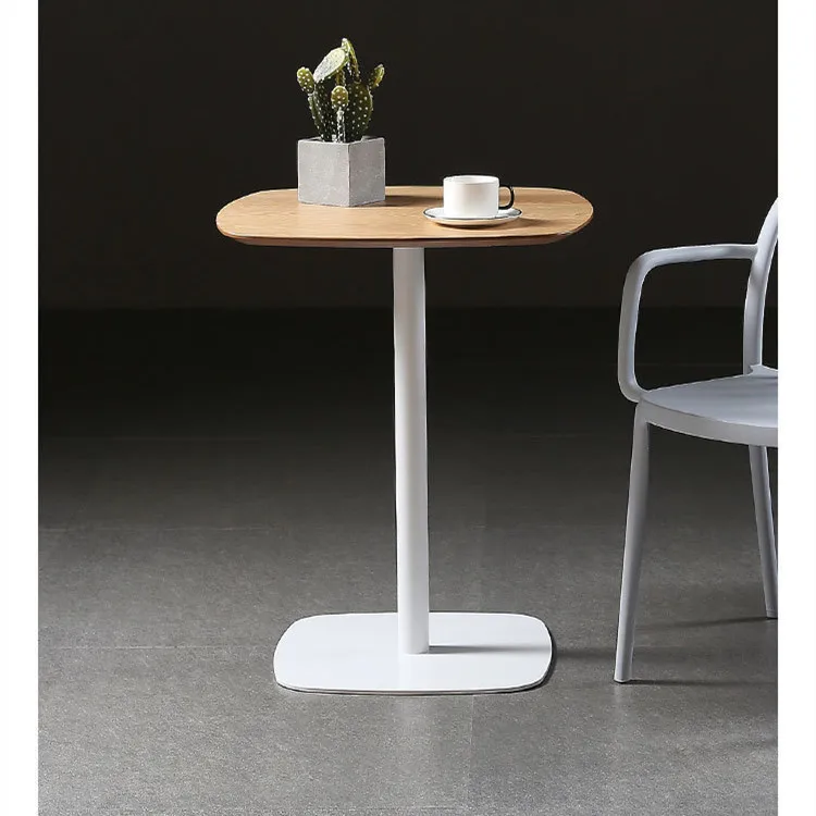 Light luxury dining table Modern simple white small round table Household dessert shop Cafe square table Restaurant booth