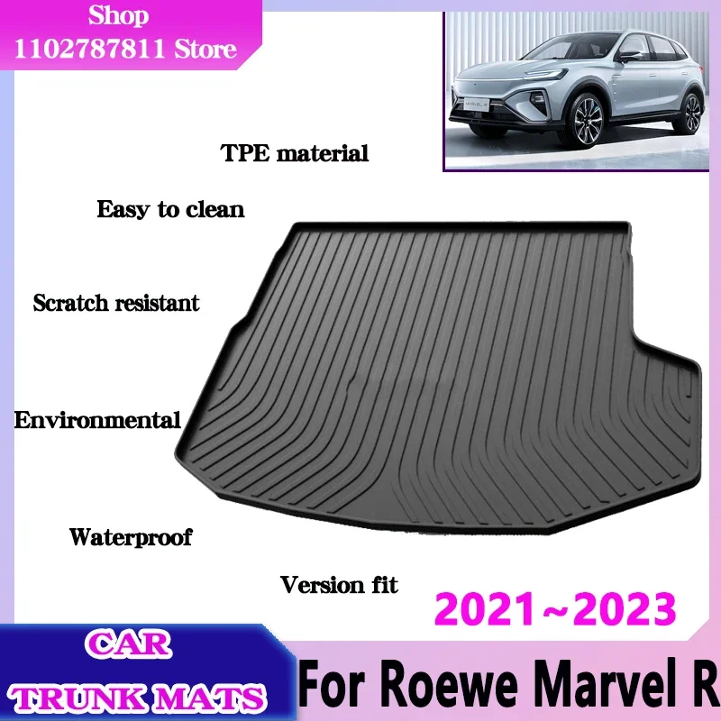 

For MG Roewe Marvel R EV Accessories 2021 2022 2023 Car Trunk Floor Mat Easy Clean Waterproof Liner Trey TPE Protect Storage Pad