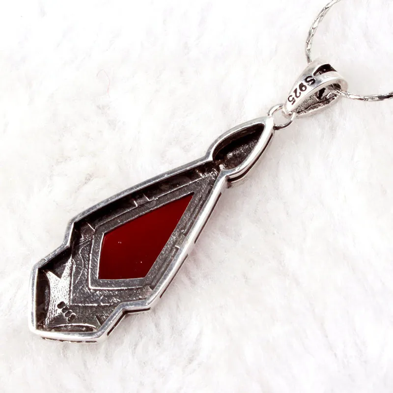 8x10mm Rhomb Stone Tibetan Silver Marcasite Necklace Pendant Charms 1 Pcs 15x45mm Gorgeous Jewelry for Women Wediing Party