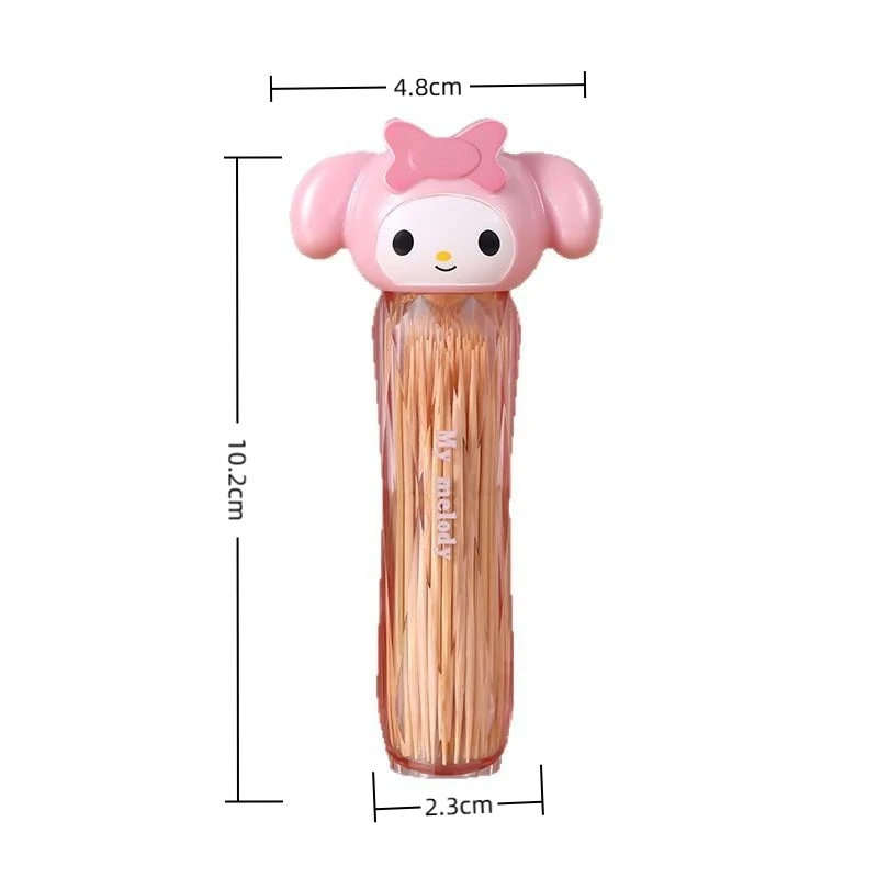 Tragbarer Zahnstocherhalter, niedlicher Mini-Cartoon-Reise-Wattestäbchen-Spender, Aufbewahrungsbox, kleiner Behälter für Mädchen, Geschenk