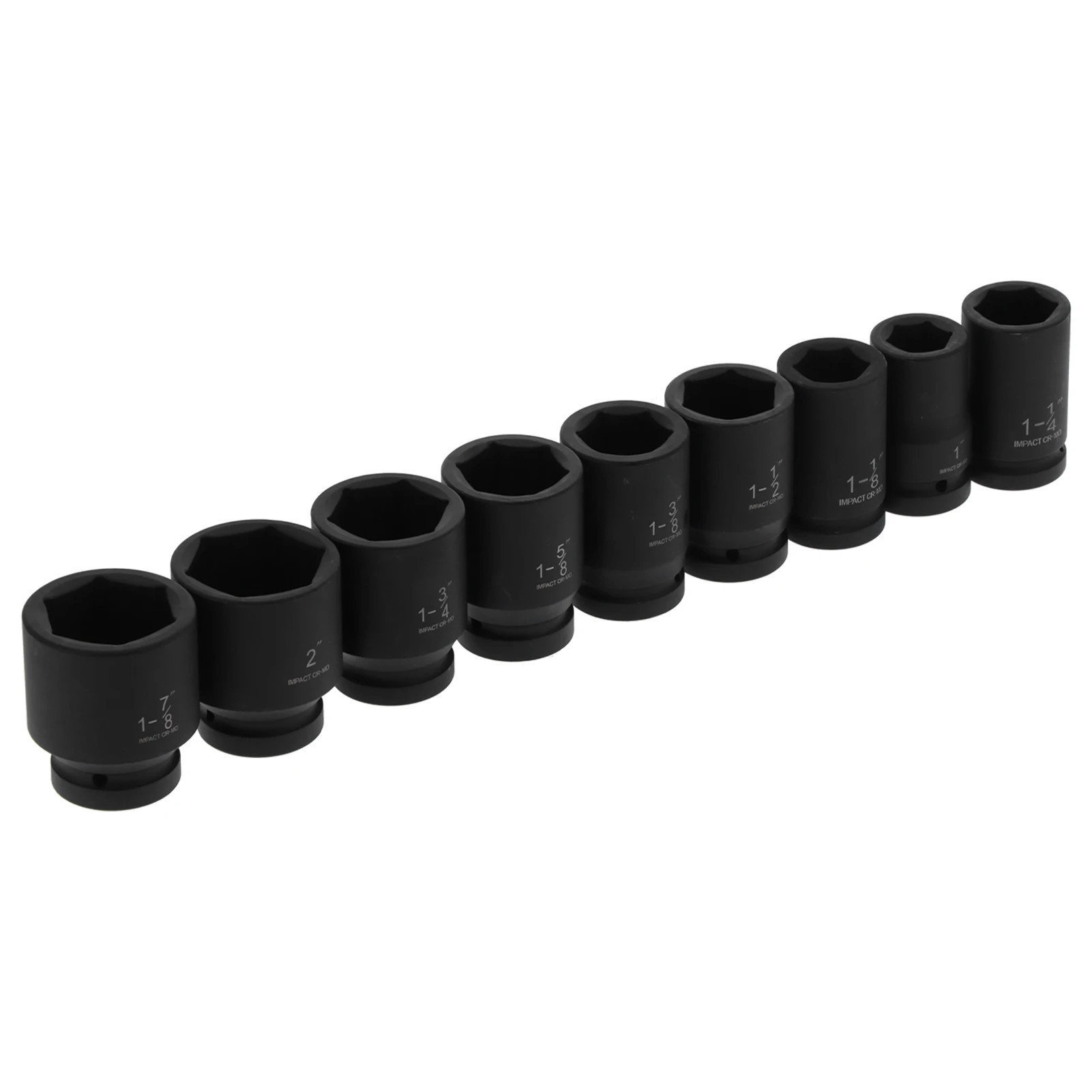 

9pcs Deep 6‑Point Impact Wrench Socket Kit High Torsion Portable Auto Car Hand Tool