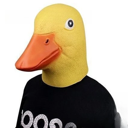 قناع البط اللاتكس قناع الرقص البطة الصفراء الصغيرة قناع الهالوين على شكل حيوان غطاء رأس الأوز دعائم تنكرية