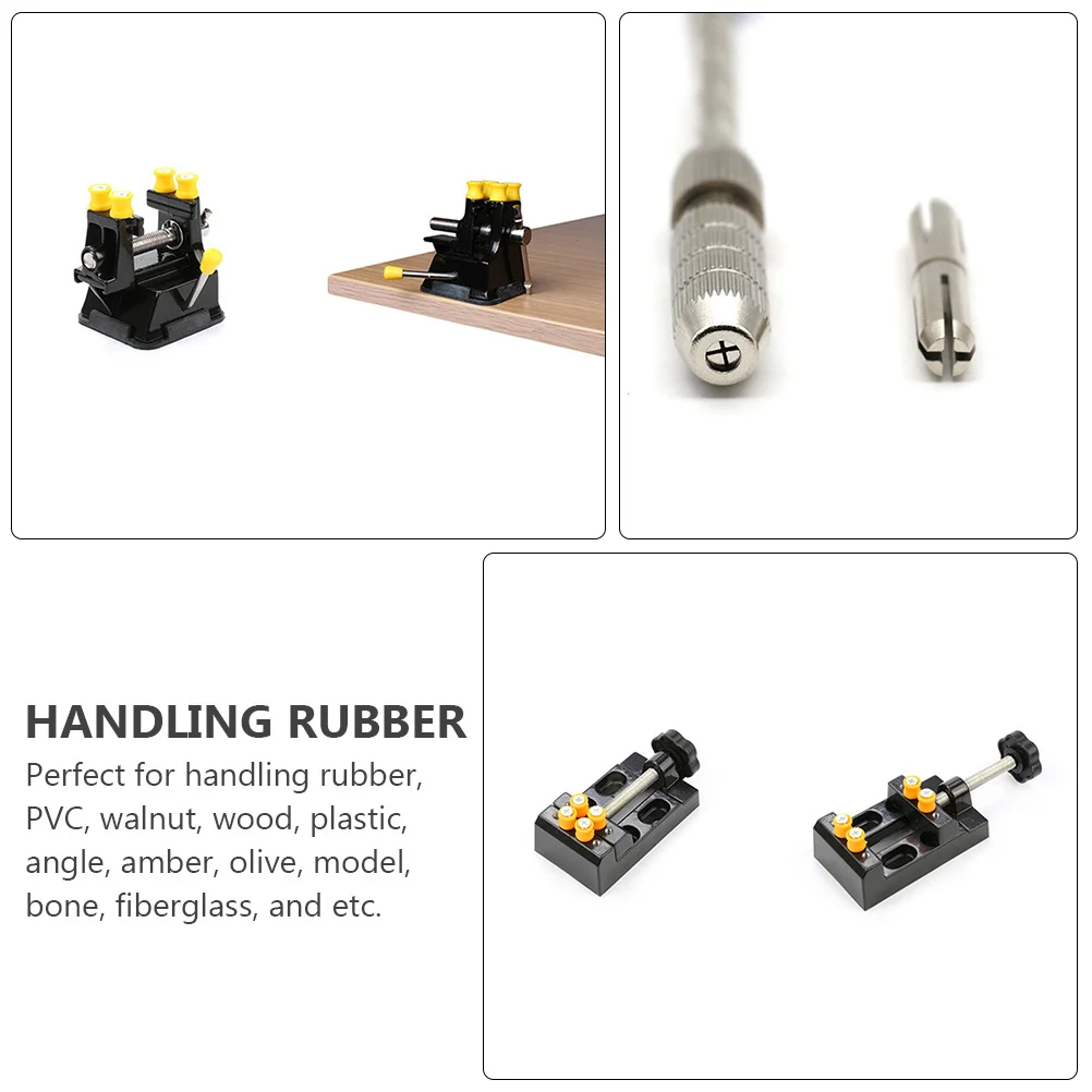 

1Set Multifunction Hand Drill Semi-Automatic Tool with 10 Drill Bits Bench Vise for DIY Carving Walnut PVC Wood Resin Handling