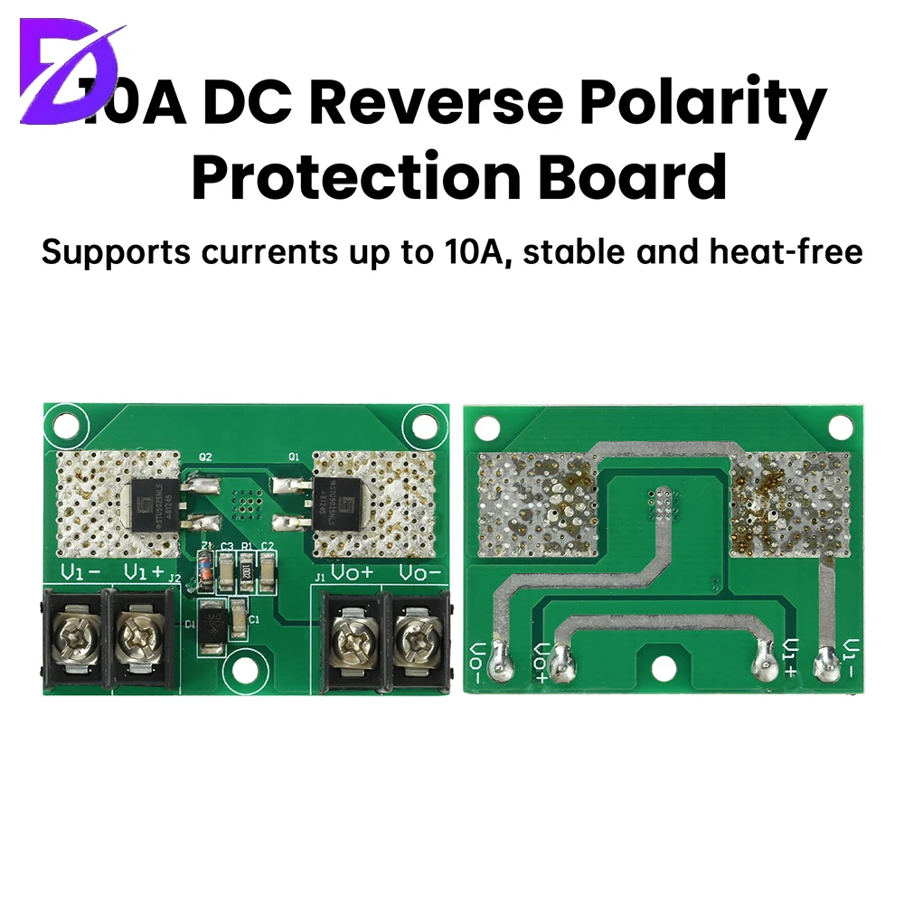 10A DC Power Supply Reverse Polarity Protection Board Ultra-Low Voltage Drop Power Module for Stable Safe Circuit
